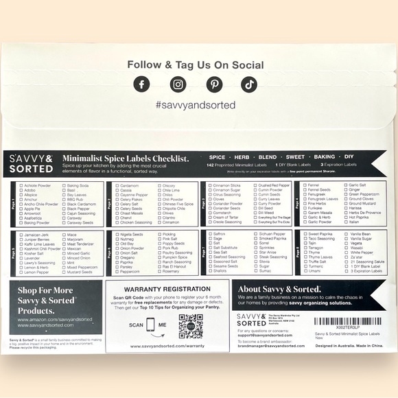 🆕 146 MINIMALIST SPICE JAR LABELS SET - Waterproof Labels ~ White w/ Black Font - Picture 4 of 13